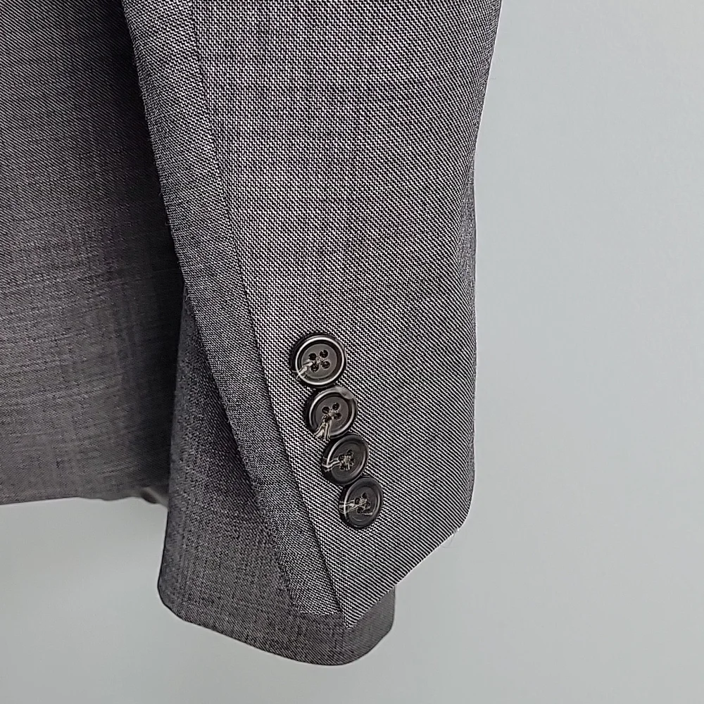 CHAPS wool gray sharkskin sport coat blazer 2 button
